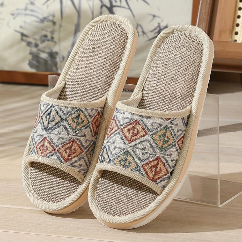Women'S Shoes For Flat Feet - Sendal Rumah Linen Four Seasons untuk