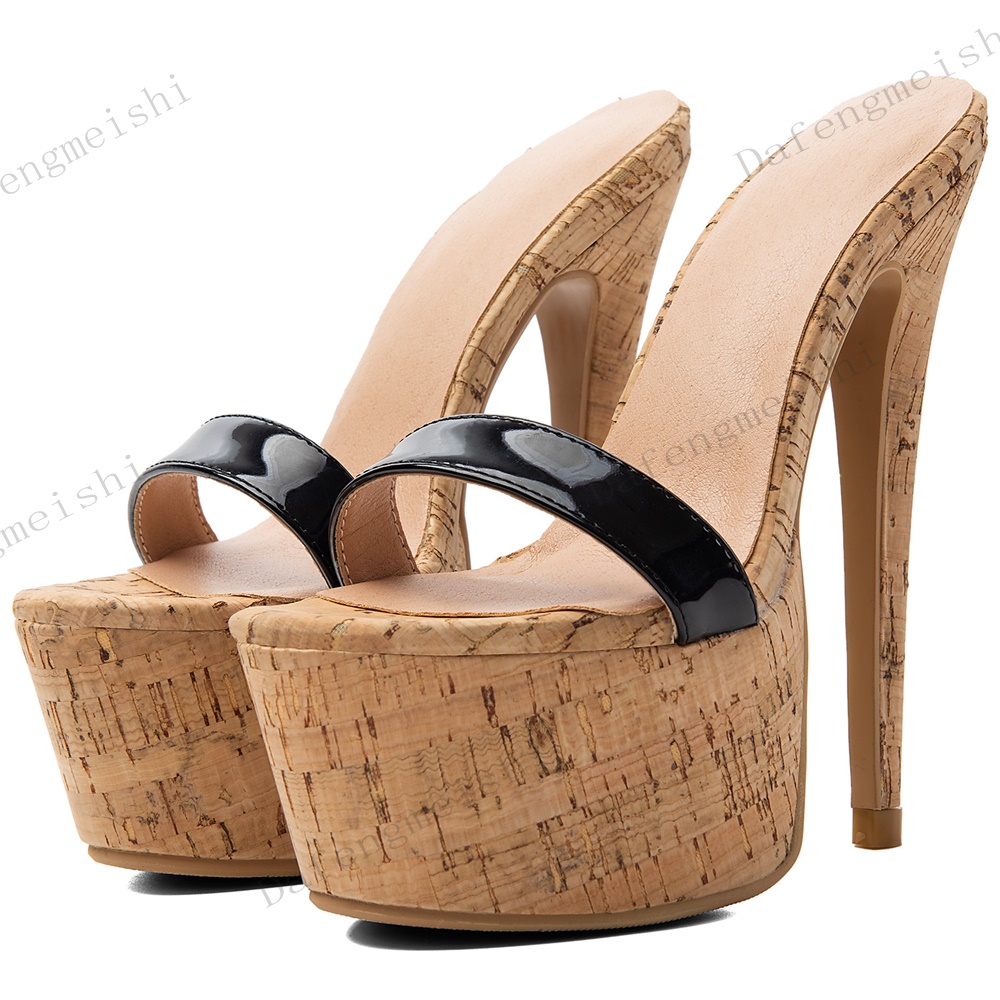 Cork Wedge Sandal - Sandal Wanita Model Mules Platform Ujung