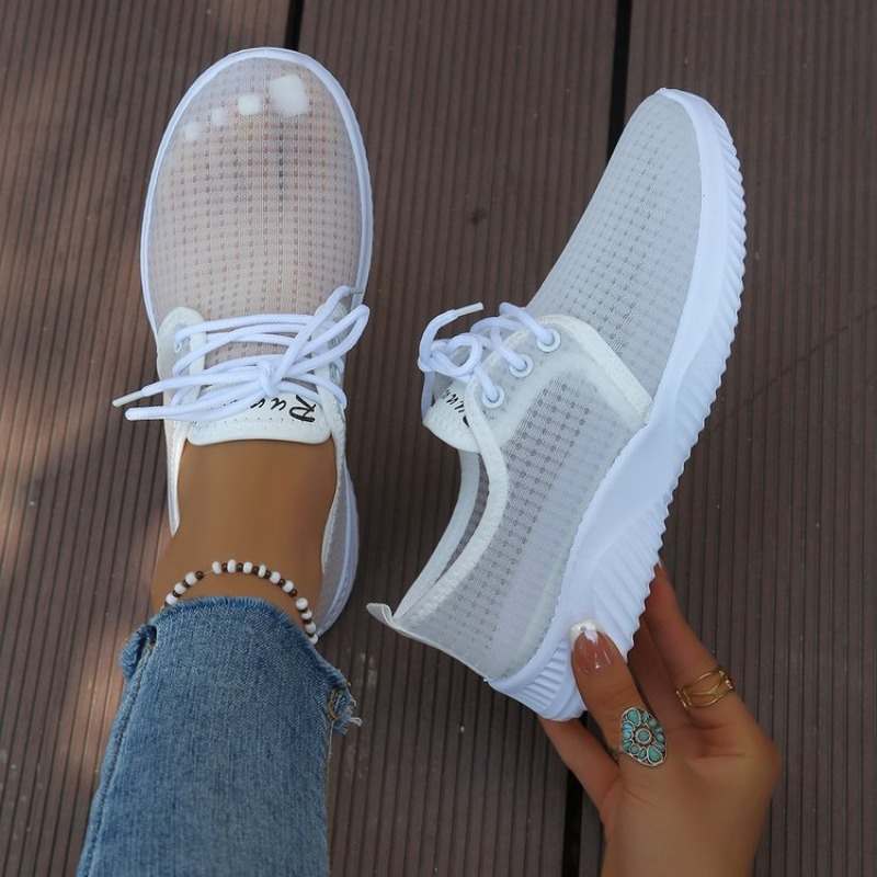 Women'S Shoes Com - Sepatu Sneakers Wanita Ujung Bulat Bertali,