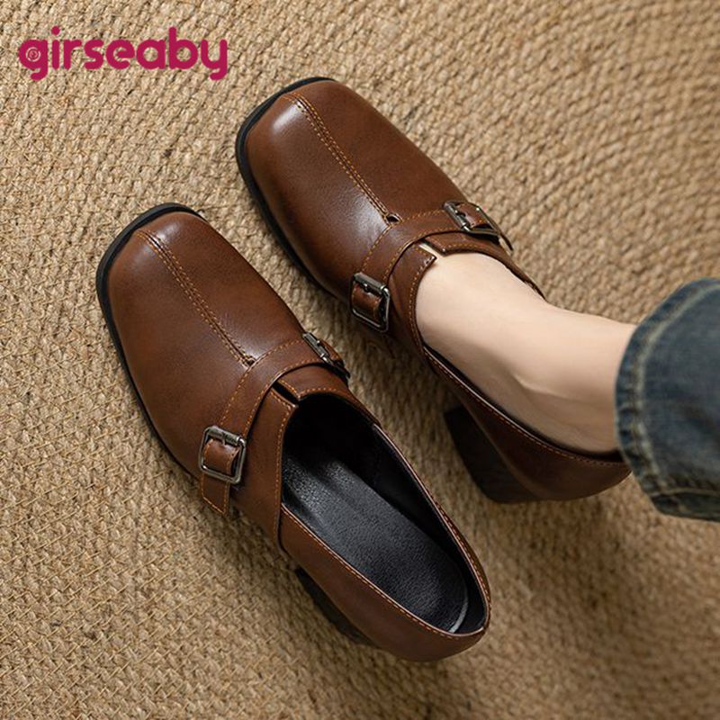 Women'S Shoes Plus Size - Girseaby Vintage Wanita Pompa Square Toe