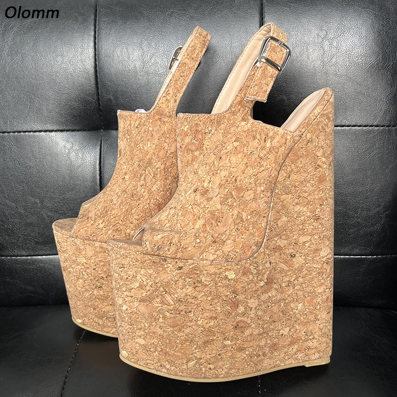 Olomm Sandal Platform Musim Pa - Cork Wedge Sandal ulasan dan harga