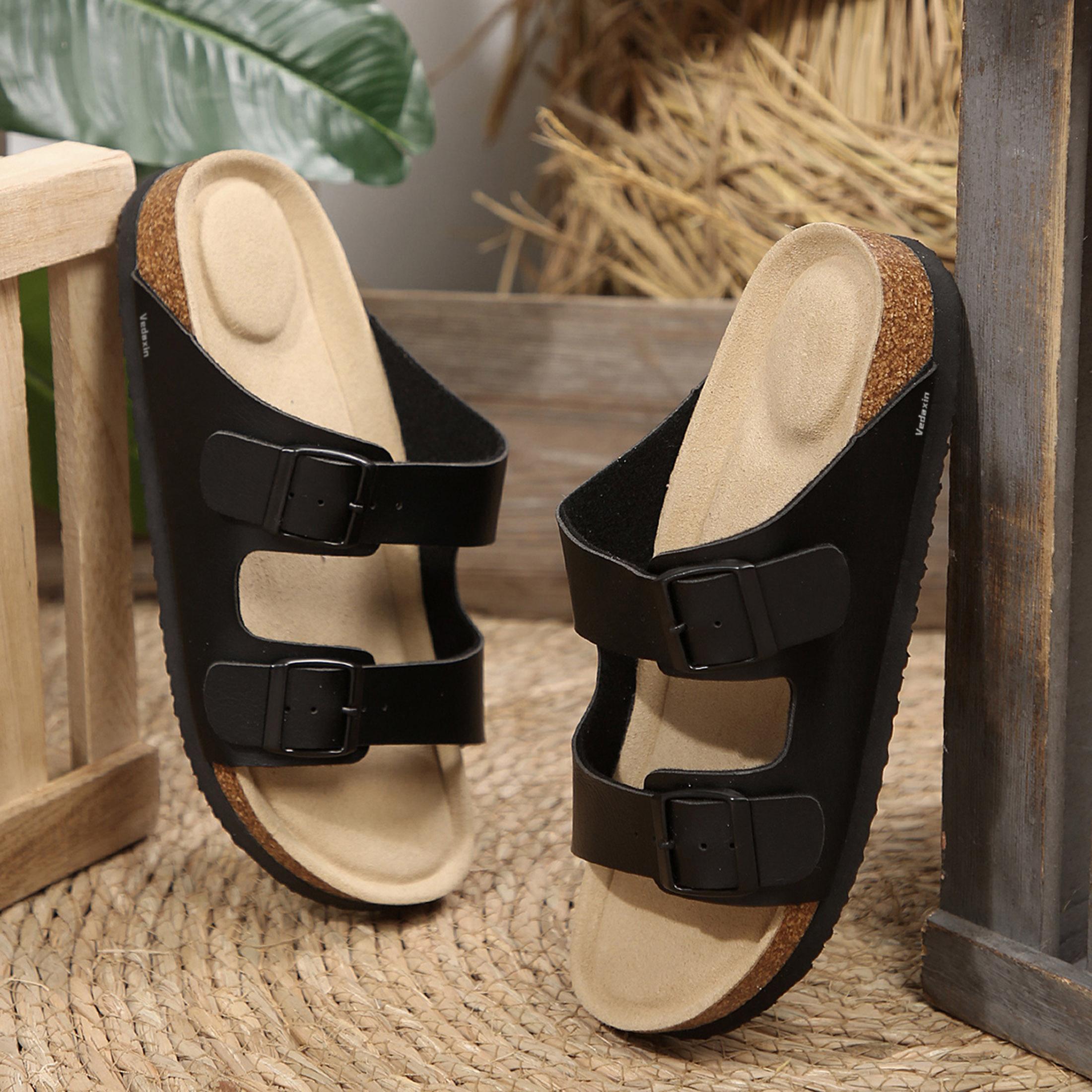 Sandal Selop Wanita dengan Dua - Cork Wedge Sandal ulasan dan harga