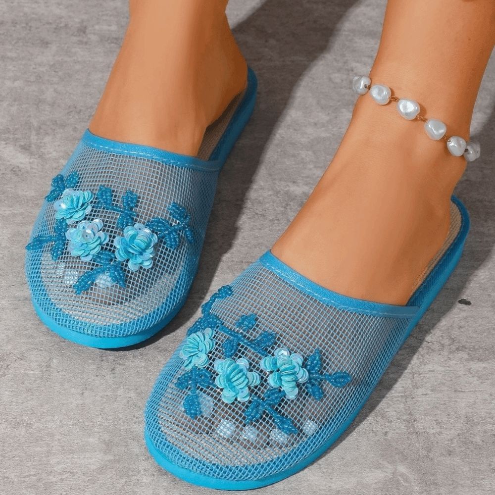 Sandal Jaring Bordir Bunga Kas - Women'S Shoes For Flat Feet ulasan dan harga