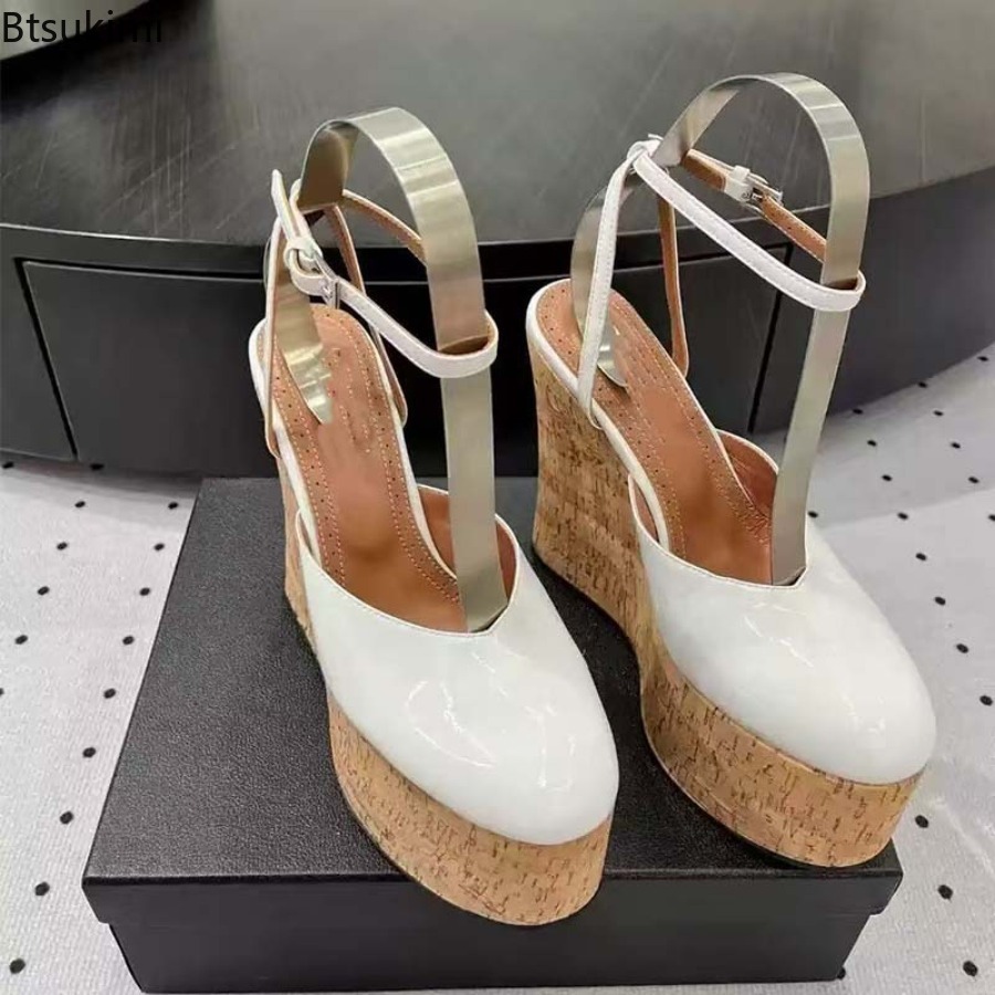 Sandal Wedges Kulit Paten Wani - Cork Wedge Sandal ulasan dan harga