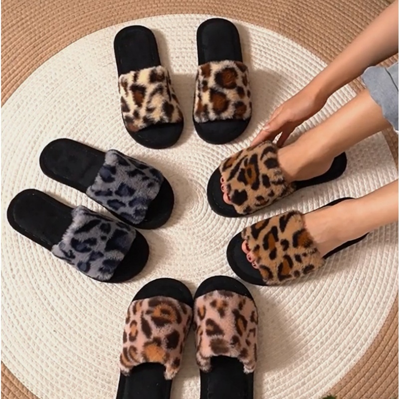 Sandal Bulu Leopard Hangat Lem - Women'S Shoes For Flat Feet ulasan dan harga